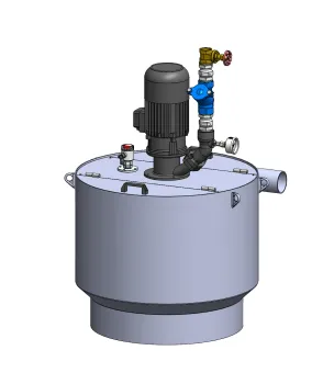 Vue 3D bac de relevage cylindrique