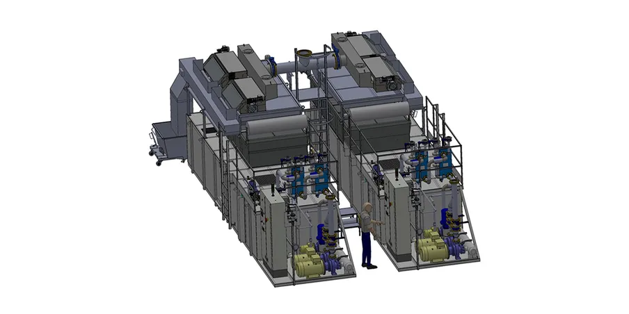 Vue 3D d'une centrale double usinage de fonte